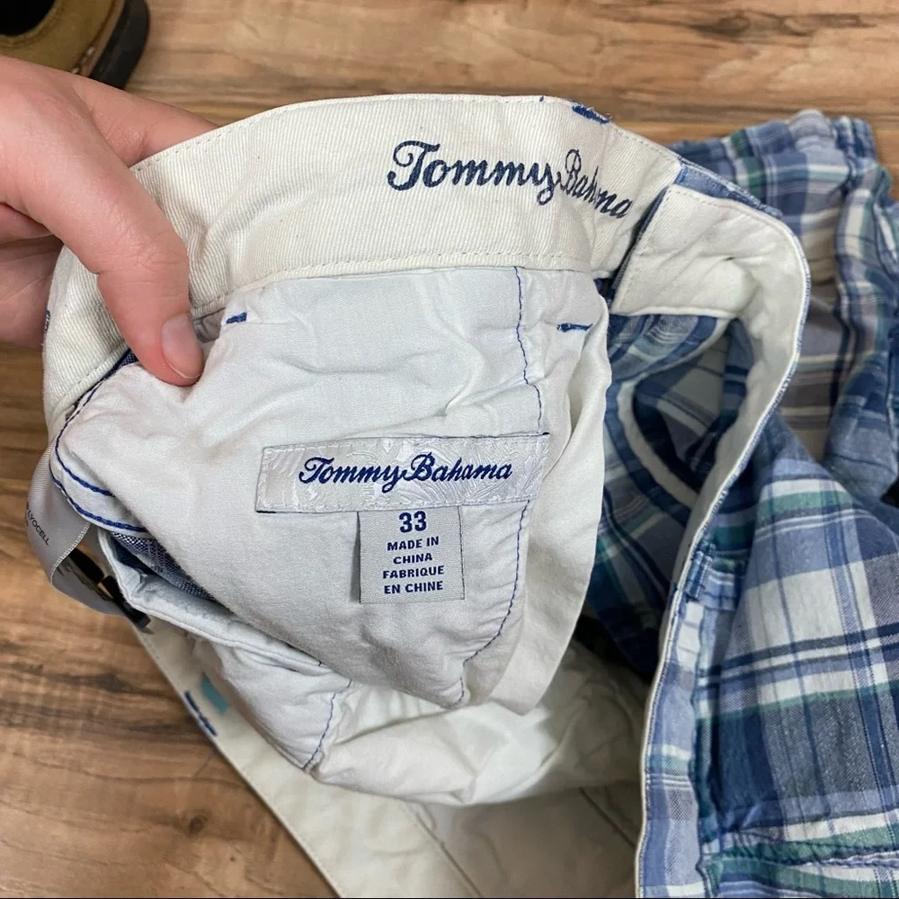 Tommy‎ Bahama Plaid Shorts (2 Pairs) Men's 33 Color Blue